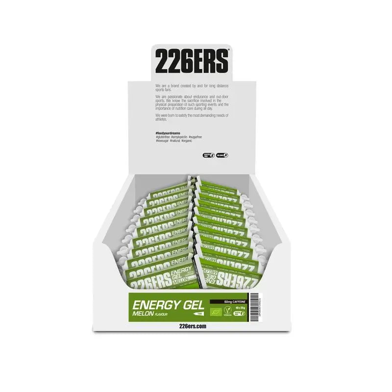 226Ers Energy Gel 25Gr Gel Energético Melón - 50Mg Cafeína, 40x25 gr