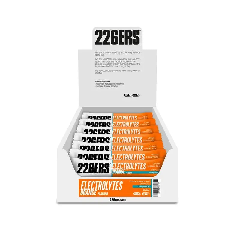 226Ers Vegan Gummy Bar Barrita Energética De Gominola Naranja, 42x30 gr