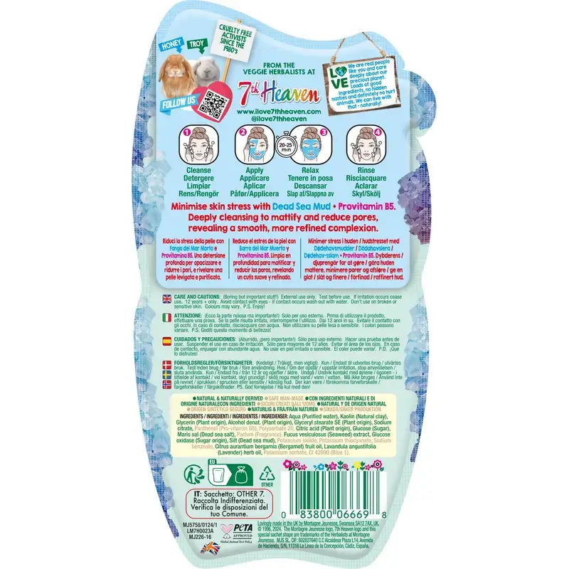 7 Heaven Máscara de Lama do Mar Morto com Provitamina B5 Poros Perfeitos , 15 ml
