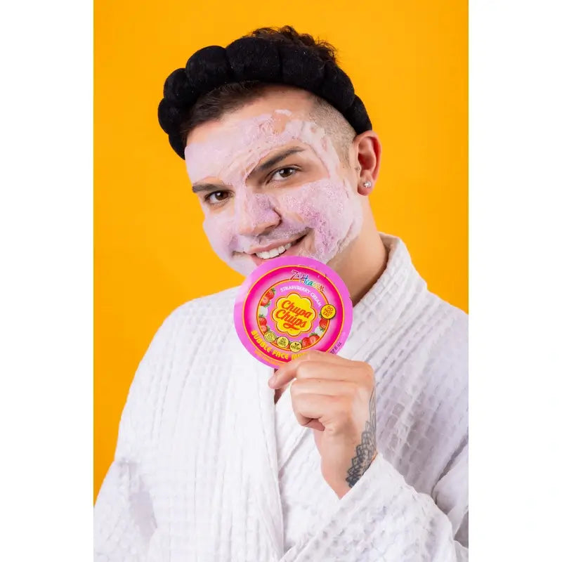 7 Heaven Bubble Chupa Chups Máscara facial de bolhas de ar com creme de morango