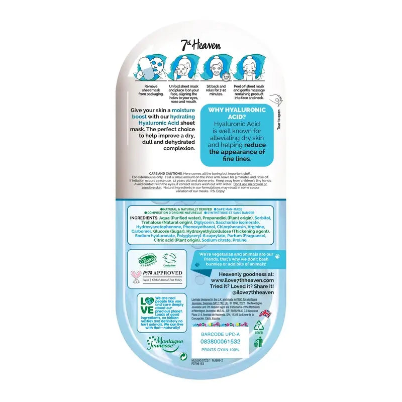7 Heaven Hyaluronic Acid Mask , 1 unidades