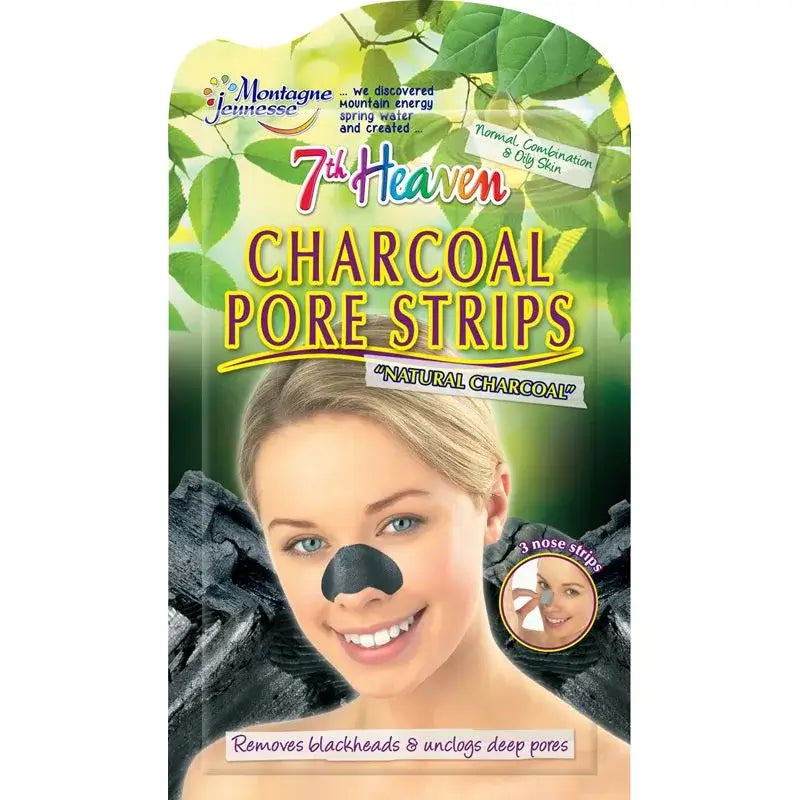 7 Heaven Women's Charcoal Nose Strips, 3 unid.
