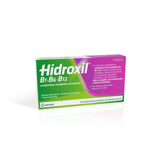 Hidroxil B1 B6 B12, 30 comprimidos revestidos por película