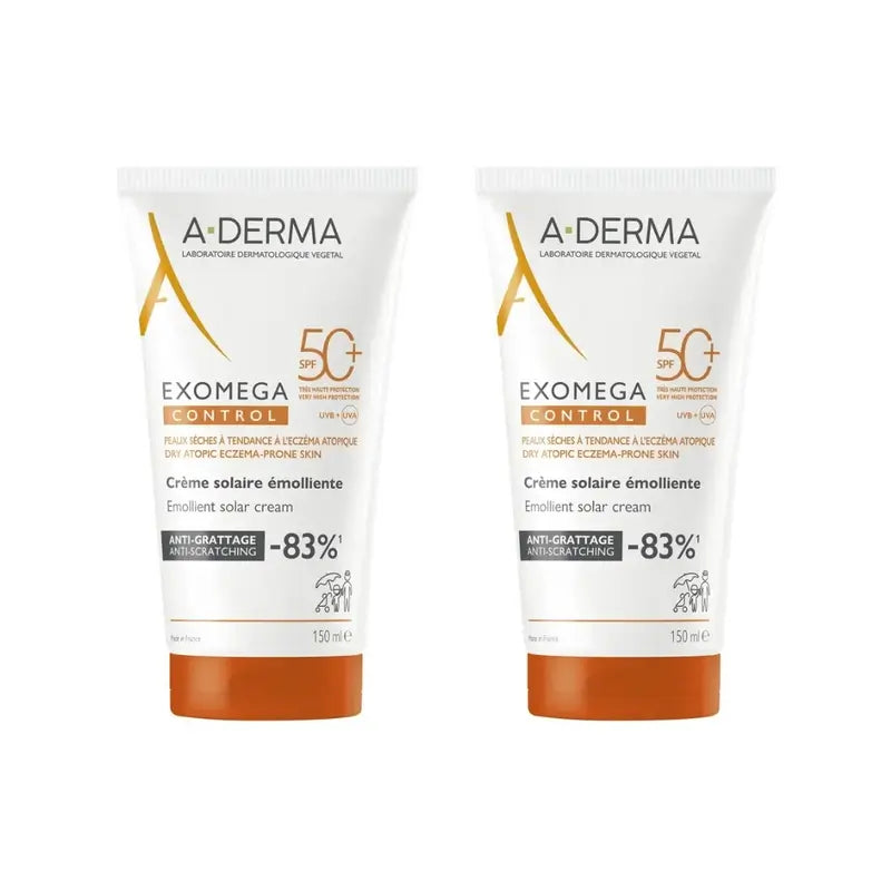 A-Derma Exomega Control Creme Solar Spf 50+ Ad, 2X150 Ml