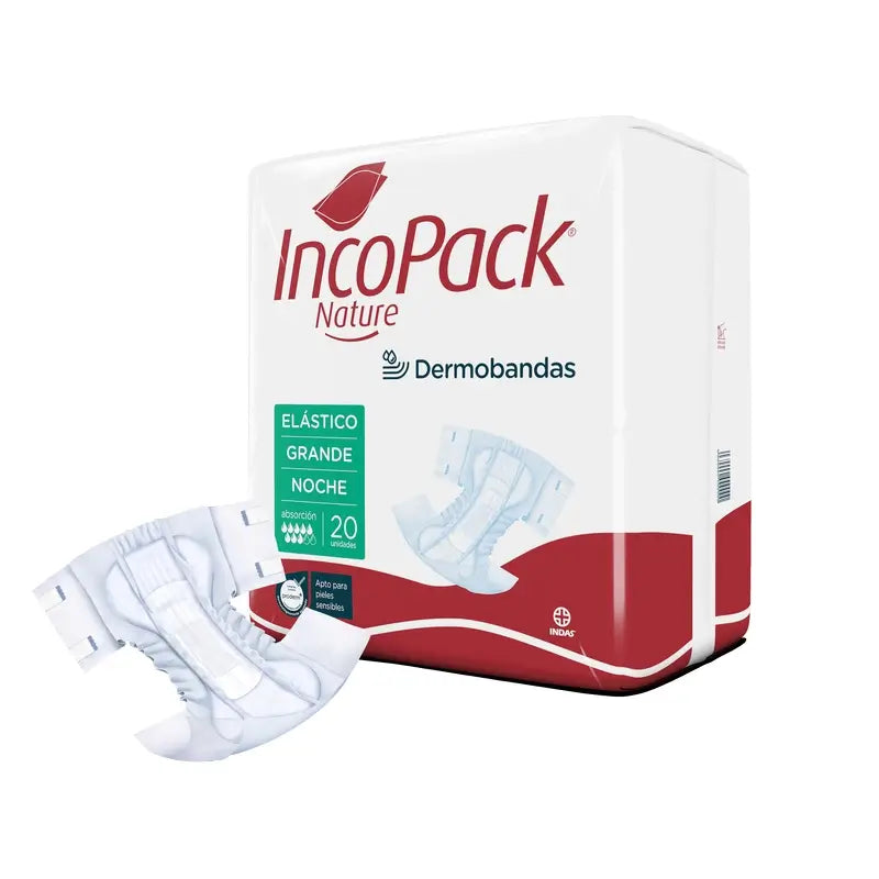 Incopack Nature Elástico Absorvente Nature Tamanho Grande , 80 unidades
