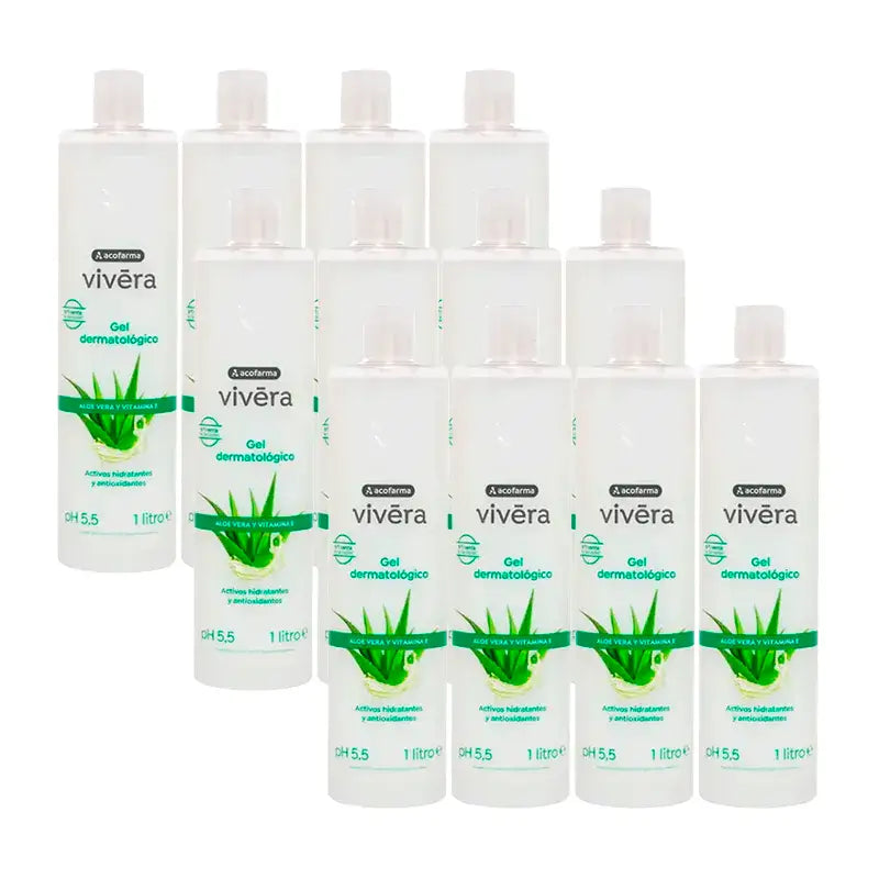 Acofar Vivera Aloé Vera Vitamina E Gel, Embalagem 12 x 1 Litro