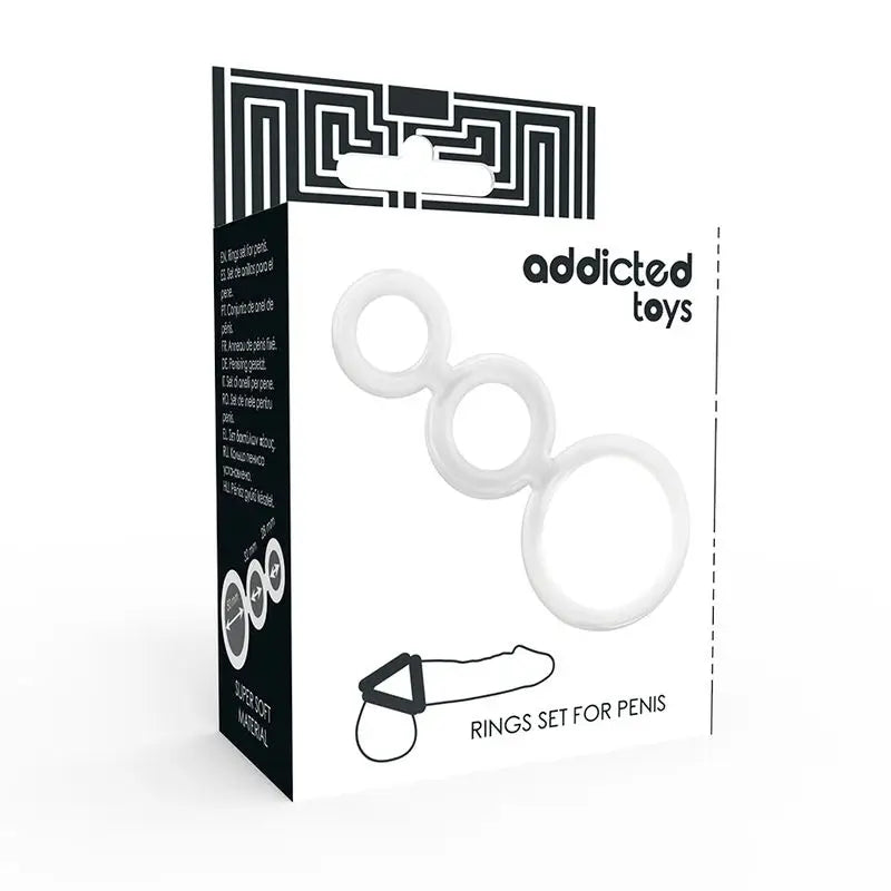 Addicted Toys Set Anillos Pene Y Testiculos Clear