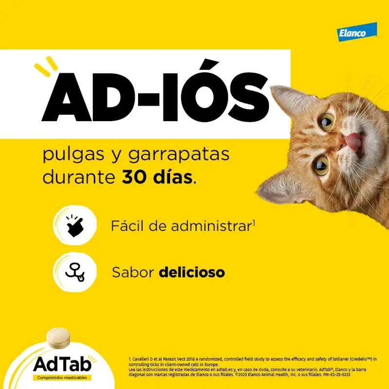 AdTab 12Mg Comprimidos Mastigáveis Gatos 0,5-2Kg, 3Cpd