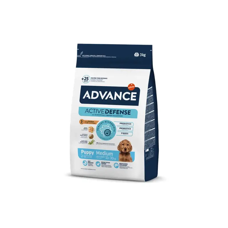 Advance Canine Puppy Medium Chicken Rice 3Kg, alimento para cães