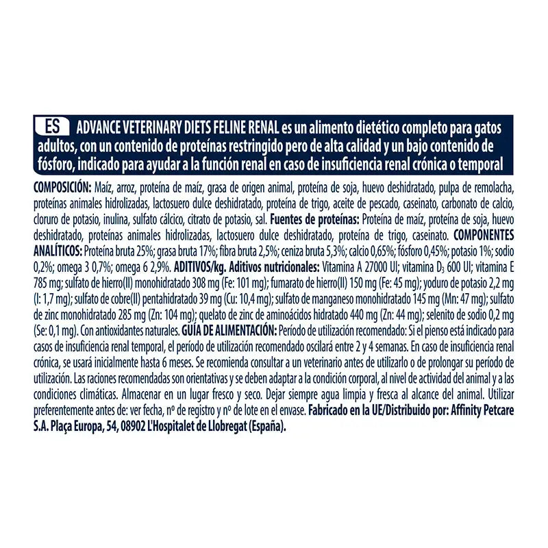Avanço do Vet Feline Renal adulto 1,5 kg
