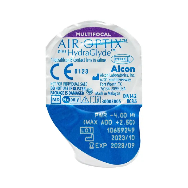 Air Optix Plus HydraGlyde Lentes Multifocais Mensais, 6 unidades