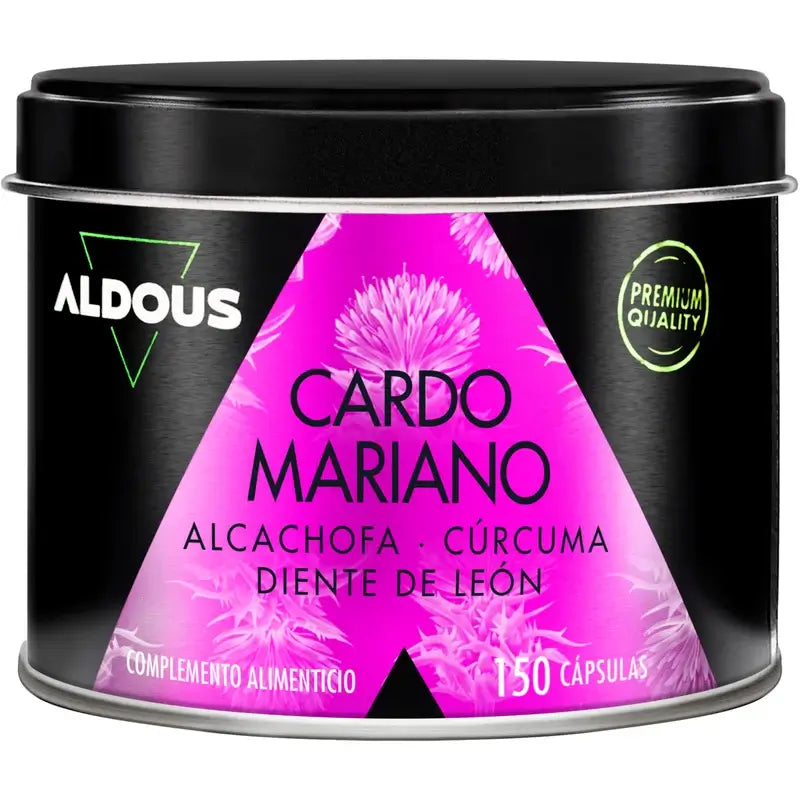 Aldous Labs Suplemento alimentar Cardo de leite com Alcachofra, Cúrcuma, Dente-de-leão e Desmodium , 150 cápsulas