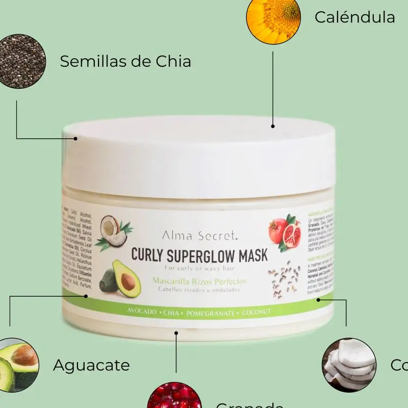 Alma Secret Máscara Super Brilho para Cabelos Encaracolados (Cabelos Encaracolados ou Ondulados)