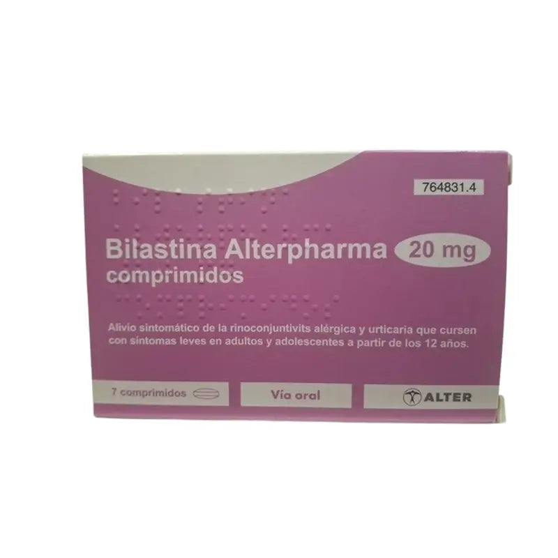 Bilastine 20 Mg, 7 comprimidos por Alterpharma