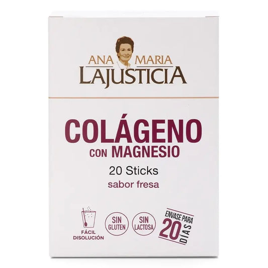 Ana Maria Lajusticia Colagénio com Magnésio sabor a morango, 20 sticks