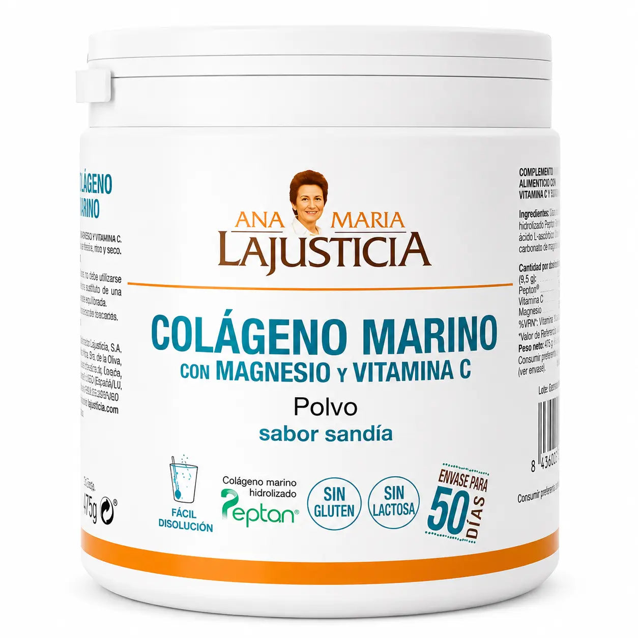 Ana Maria Lajusticia Colagénio Marinho com Magnésio e Vitamina C sabor melancia, 350gr