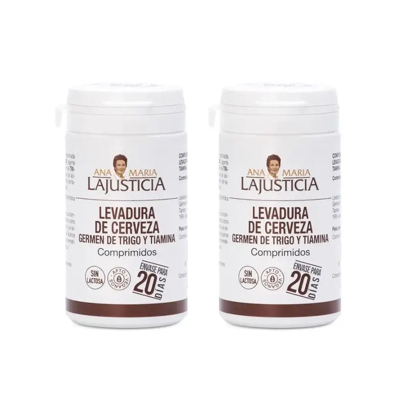 Ana Maria Lajusticia Levedura de cerveja + Gérmen de trigo + Tiamina (B1), 2x80 comprimidos