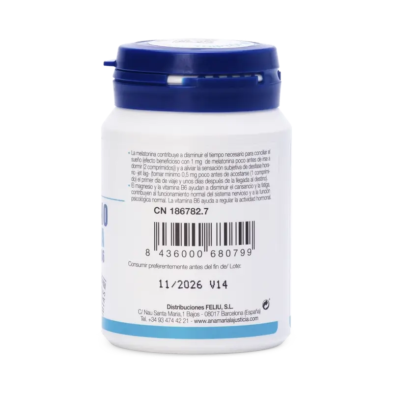 Ana Maria Lajusticia Triptofano com Melatonina + Magnésio e Vitamina B6, 60 comprimidos