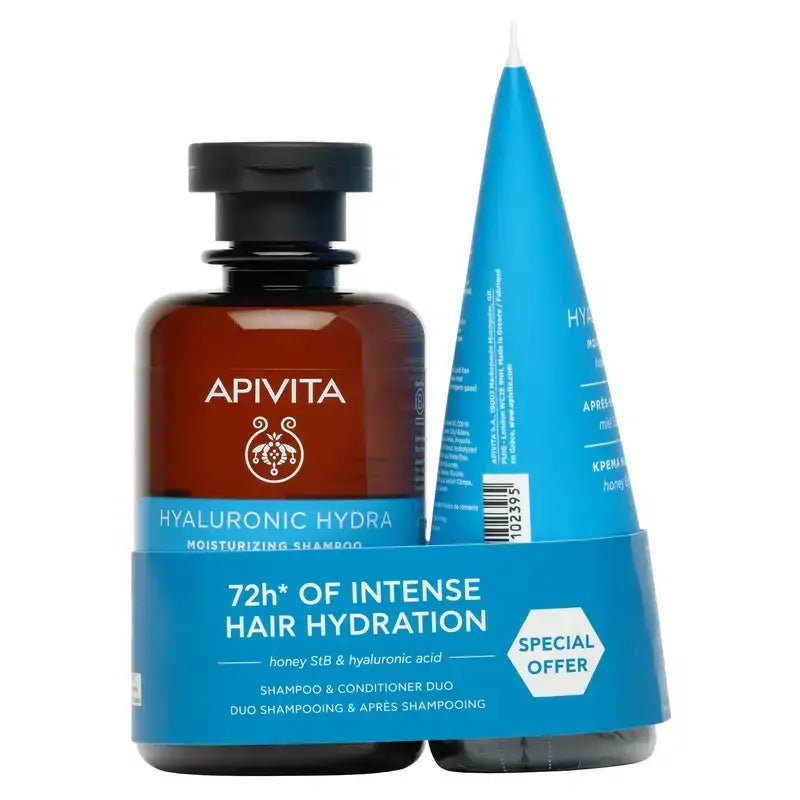 Pack Champô + Amaciador Hidratante Apivita Hair Care, 250 + 150 ml