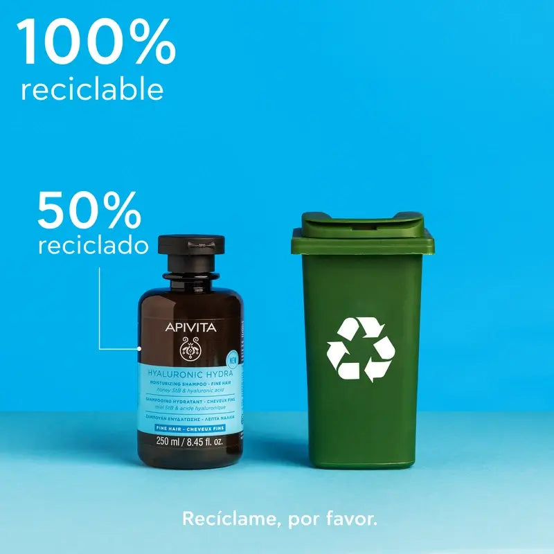 Champô Hidratante Apivita Hyaluronic Hydra para Cabelos Finos, 250 Ml