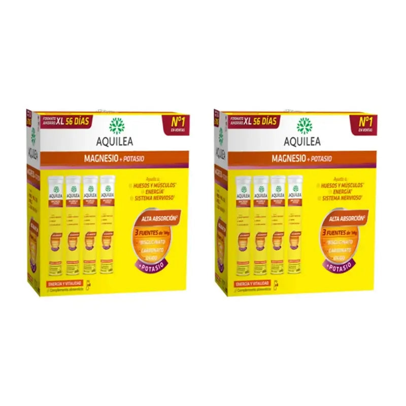 Aquilea Energy & Vitality Magnésio+Potássio Efervescente , 2X56 Comprimidos