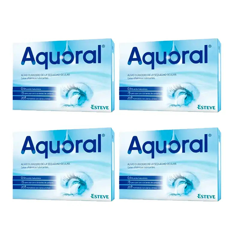 Aquoral Gotas Oftalmológicas, Embalagem 4 x 20 Doses Únicas