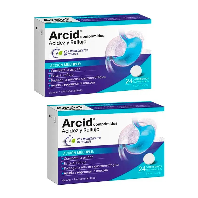 Arcid Acid Azia e Refluxo, Embalagem 2 x 24 comprimidos