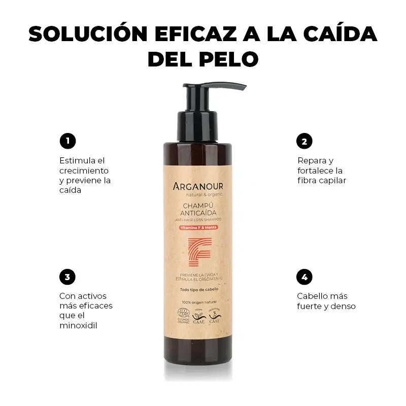 Champô Anti-Queda Arganour Capilar Sem Sulfatos, 200 Ml