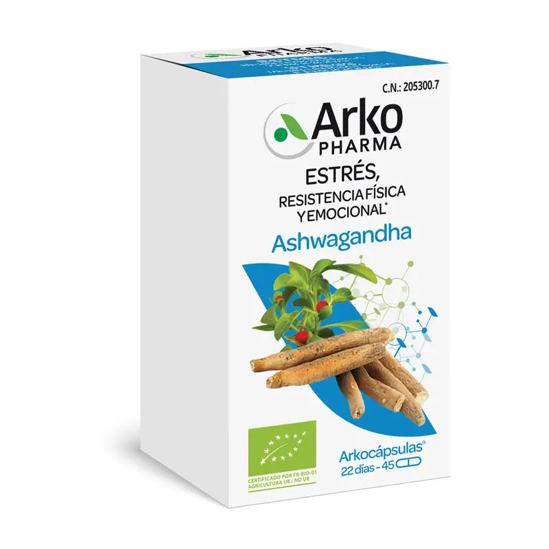 Arkocápsulas Ashwagandha Bio 45 cápsulas Arkopharma