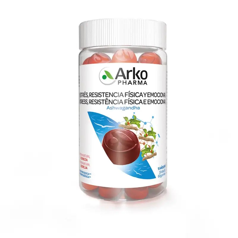 Arkopharma Arkogummies Stress, Resistência Física e Mental, Ashwagandha, 60 gomas