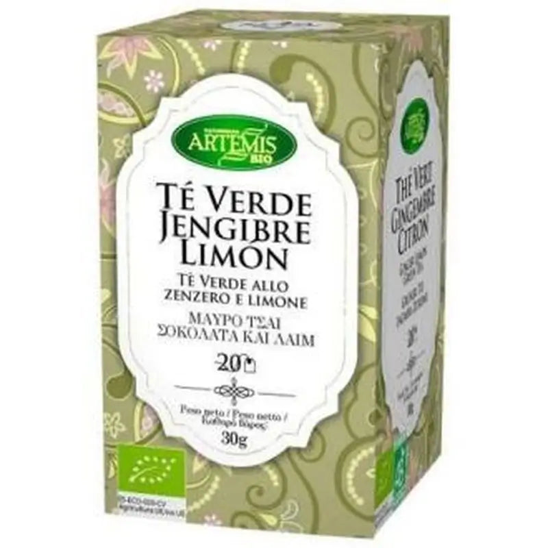 Artemis Bio Te Verde Jengibre Con Limon 20Bolsitas. Bio