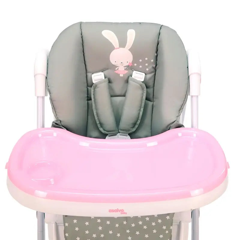 Cadeira alta com rodas Asalvo Pink Bunny
