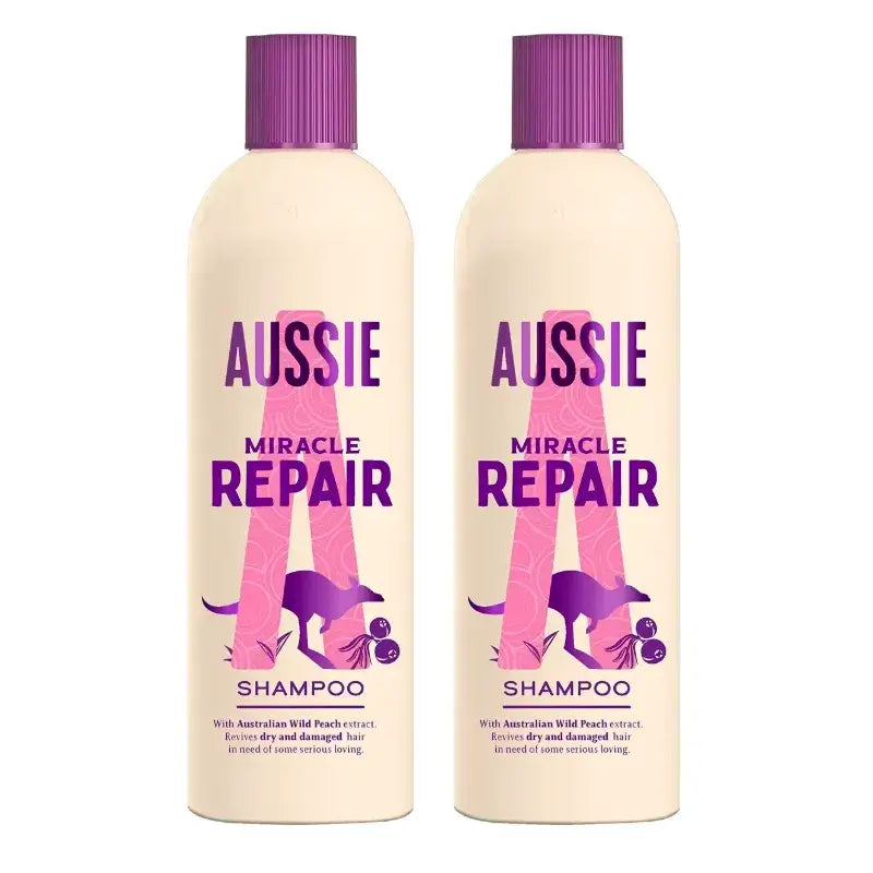 Champô Aussie Miracle Repair, embalagem de 2 x 300 ml