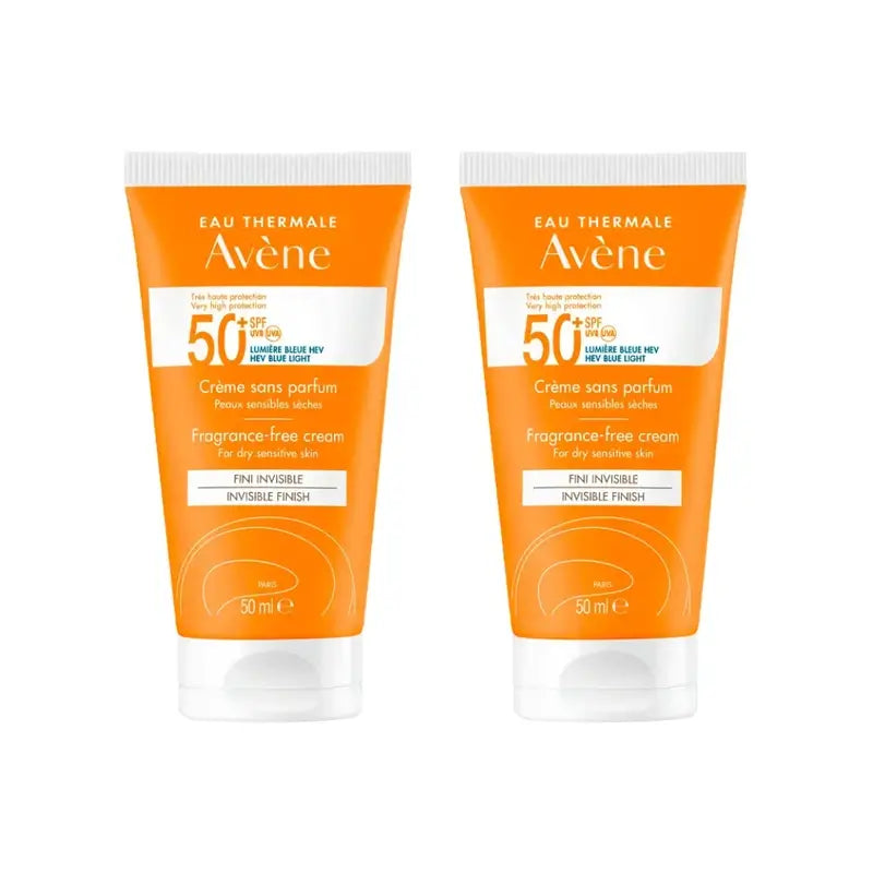 Avène Creme Spf 50+ Sem Perfume, 2X50 Ml