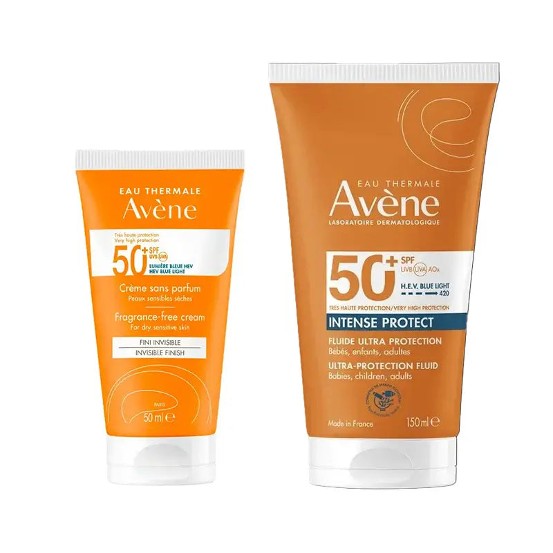 Avene Creme Spf 50+ Sem Perfume 50 Ml + Intense Protect Spf50+ 150 Ml