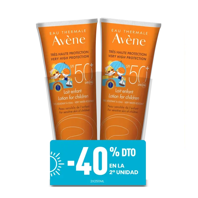 Avene Eau Thermale Leite das Crianças Spf 50+ Embalagem 2 X 250Ml