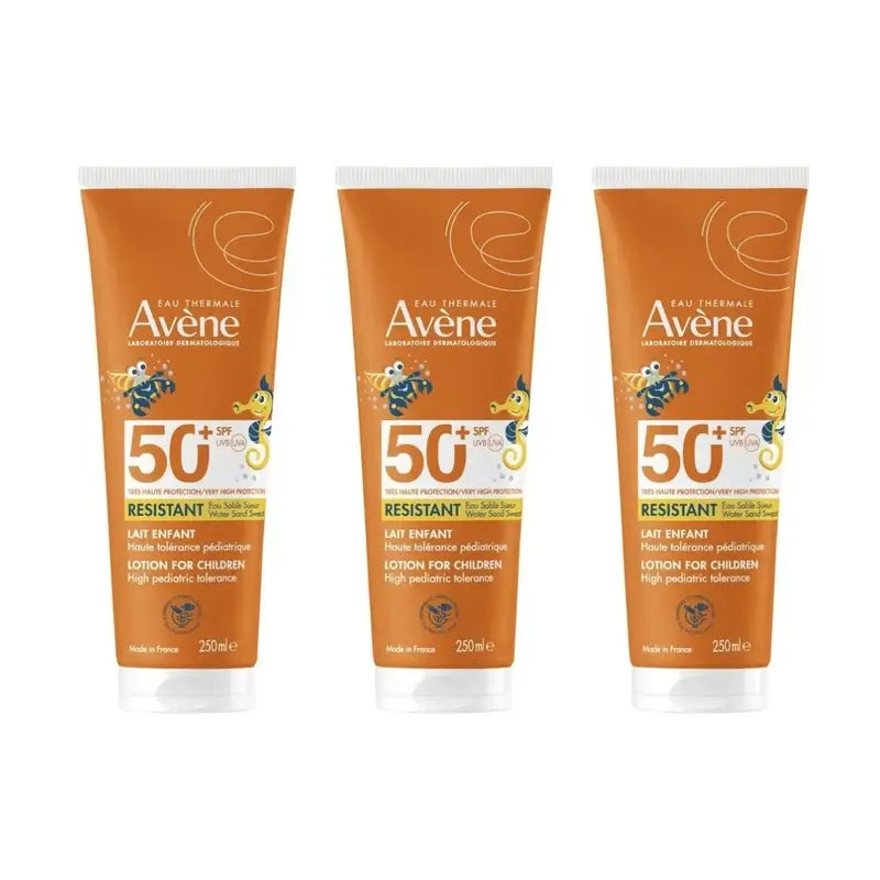 Avene Leite de Proteção Solar para Crianças Spf 50+, 3 x 250 ml