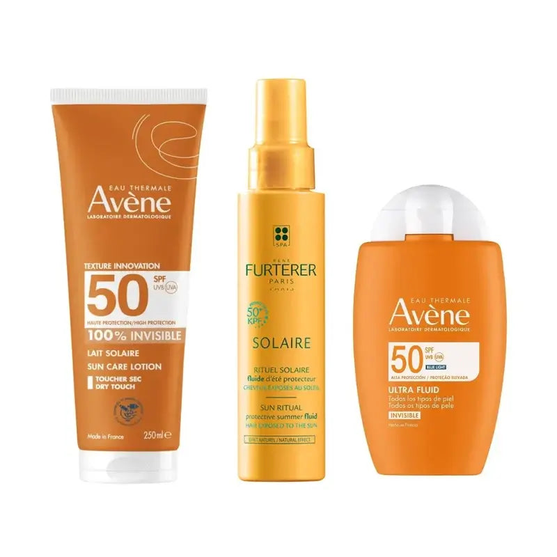 Avene Ultra Invisible Fluid Spf50 50 Ml + Invisible Milk Spf 50 250 Ml + Sunscreen Fluid Kpf 50⁺ 100 Ml