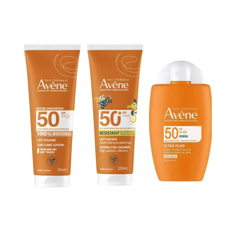 Avene Ultra Invisible Fluid Spf50 50 Ml + Invisible Milk Spf 50 250 Ml + Milk Spf 50+ Children 250 Ml