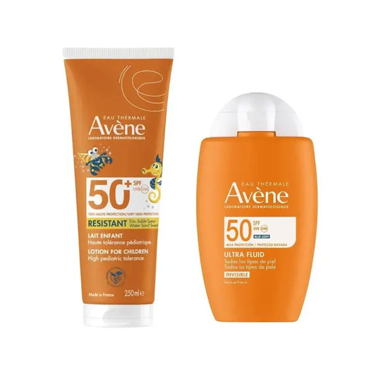 Avene Ultra Invisible Fluid Spf50 50 Ml + Leite Spf 50+ Crianças 250 Ml