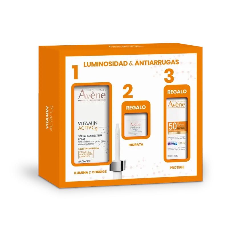 Avene Vitamin Activ Cg Serum 30Ml + Hydrance Aqua-Gel Creme Hidratante 7 Ml + Fluido Solar Anti-Idade Spf50 5 Ml