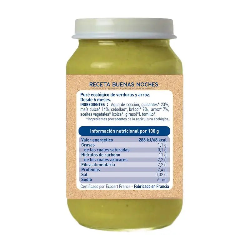 Babybio Good Night Peas-Maiz-Arroz, 200g