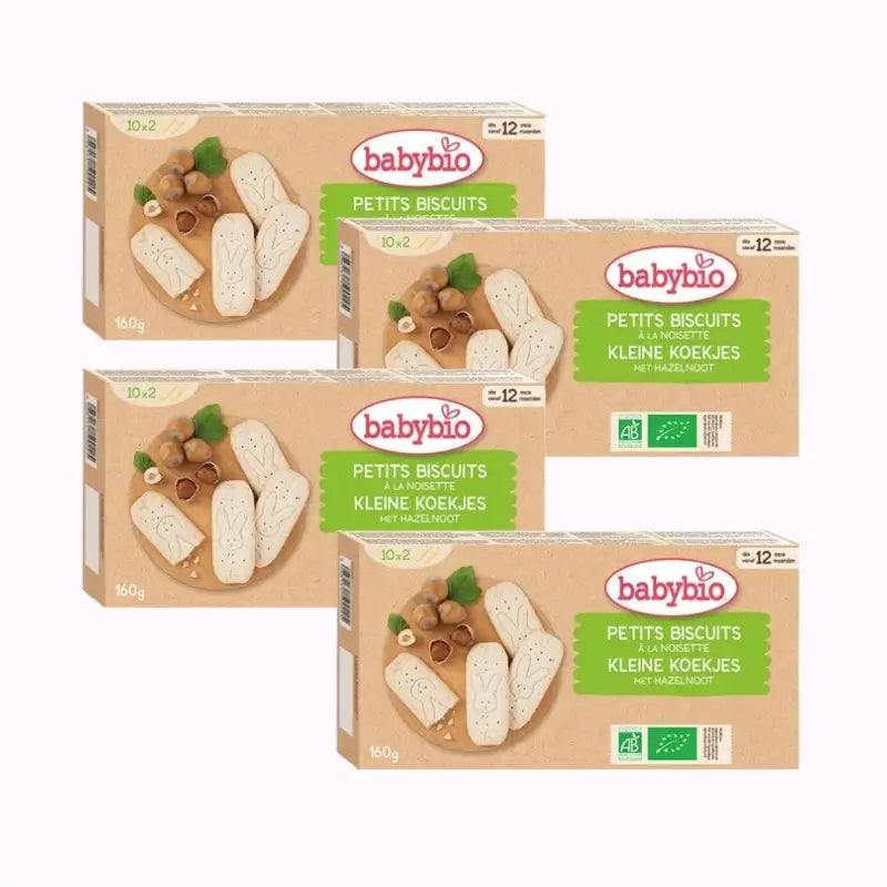 Biscoitos de crescimento de avelã Babybio, embalagem de 4 x 160 g