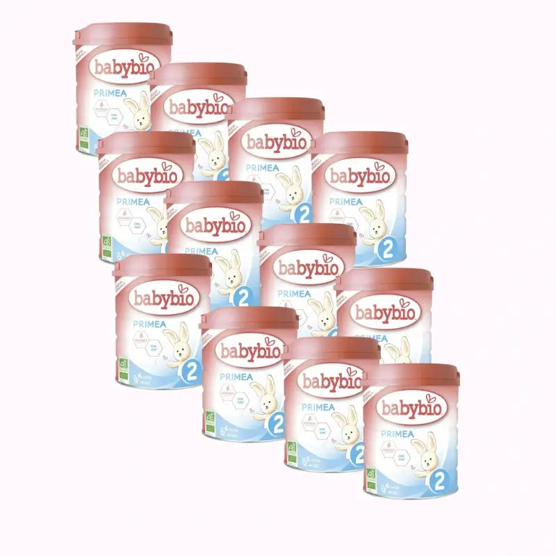 Babybio Primea 2 Leite de Vaca Continuação 6-12 Meses, Embalagem 12 x 800g