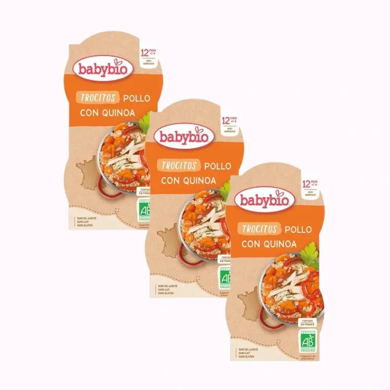 Babybio Day Menu Frango Quinoa Chunks, Embalagem 3 x 2X200 gramas