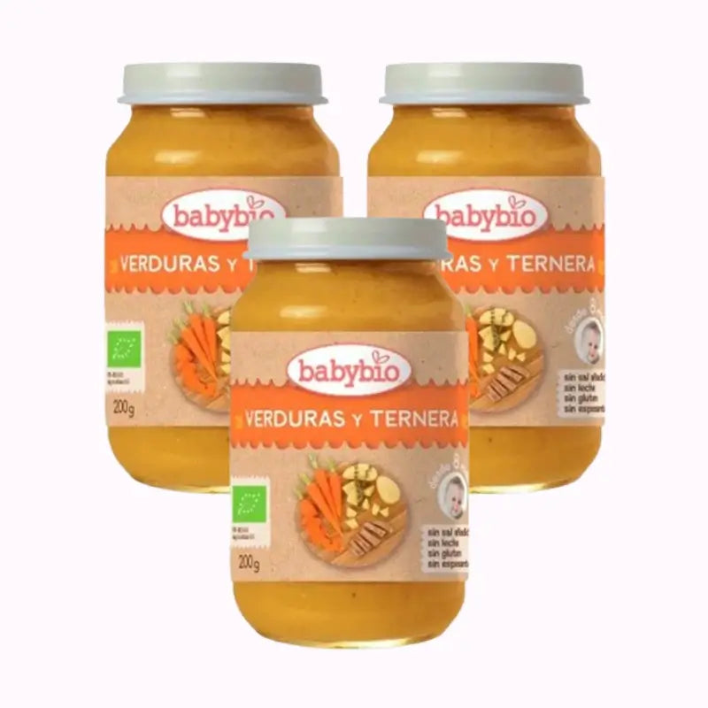 Babybio Menu Tradição Carne de vaca, embalagem de 3 x 200 gramas