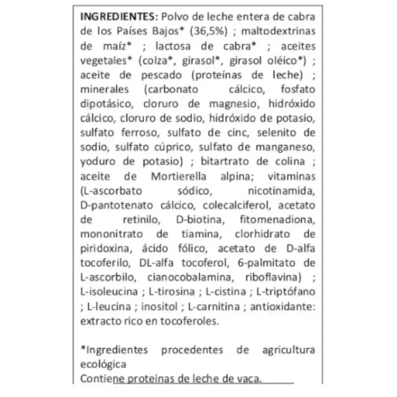 Babybio Caprea 1 Leite de cabra 0-6 meses, embalagem de 6 x 800 g