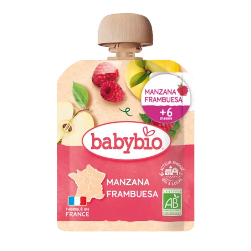 Babybio Pouche Maçã Framboesa , 90 g