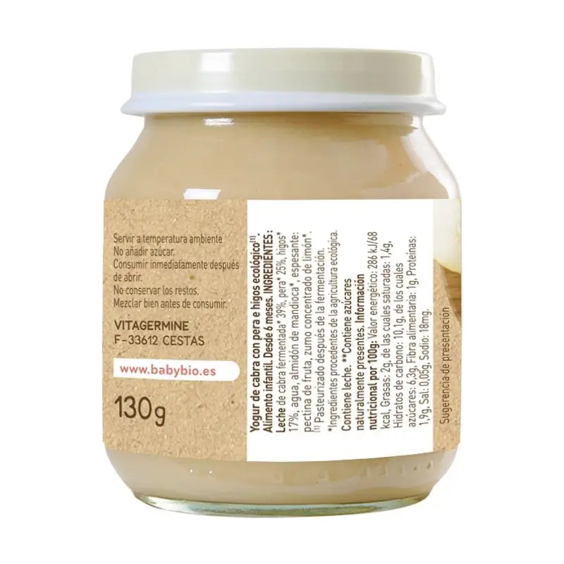Babybio Iogurte de cabra com leite de manteiga e figos, 130g