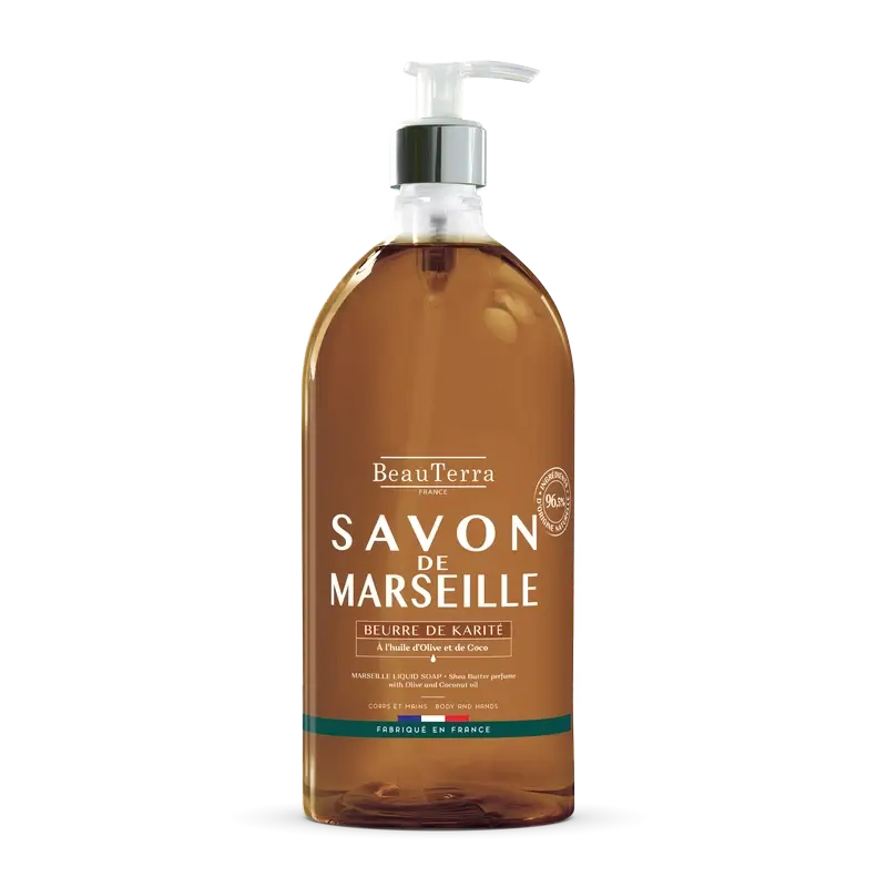 Sabonete Beauterra Manteiga de Karité Marselha, 1000 ml